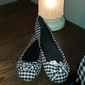New Gingham Ballerina Flats